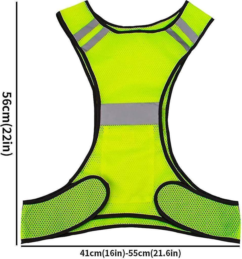 Fluorescent Yellow Reflective Vest with Pocket, High Visibility Sports Gear V1263-JX-3839