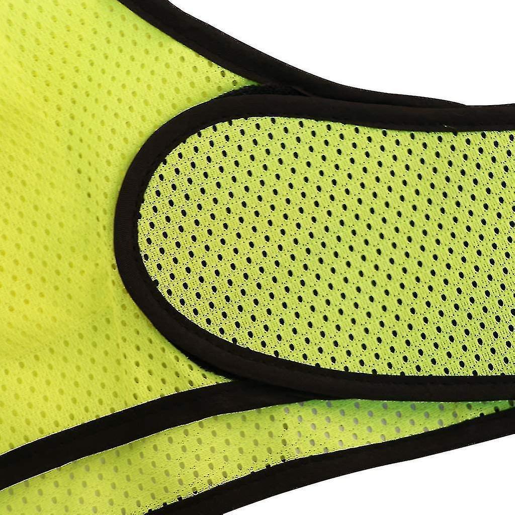 Fluorescent Yellow Reflective Vest with Pocket, High Visibility Sports Gear V1263-JX-3839