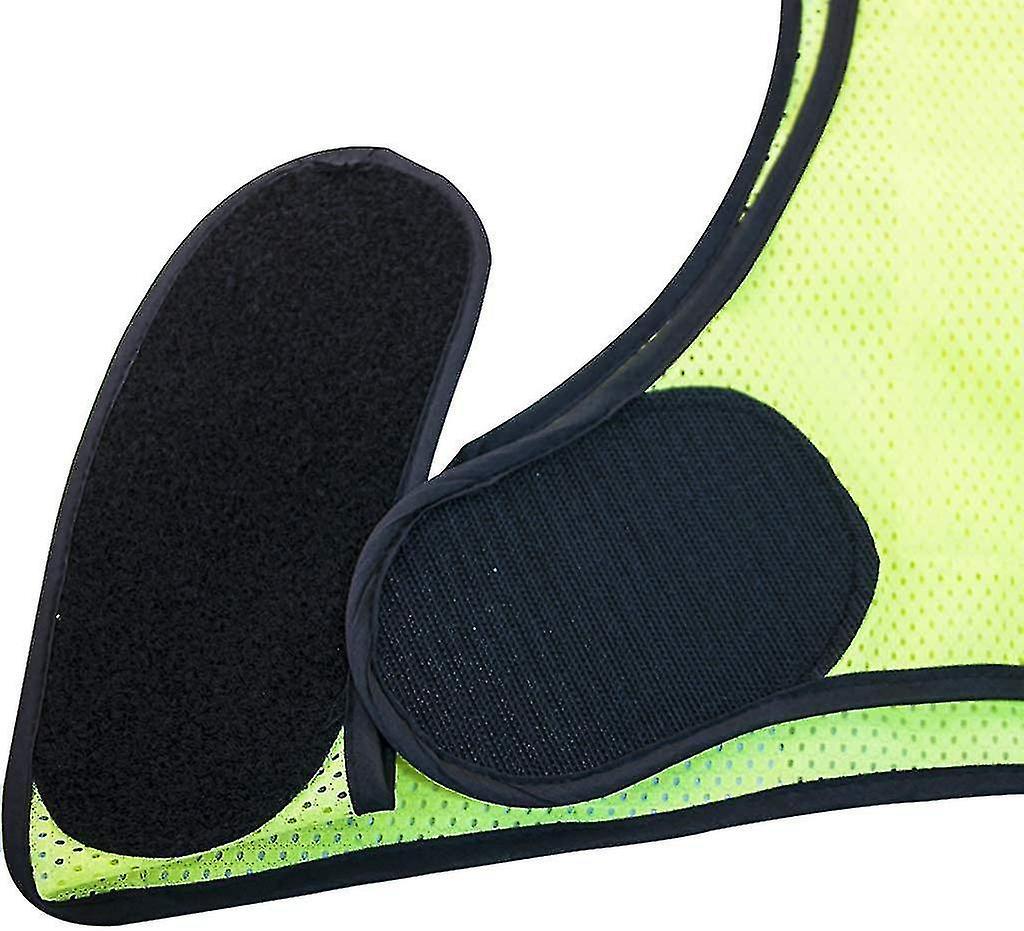 Fluorescent Yellow Reflective Vest with Pocket, High Visibility Sports Gear V1263-JX-3839