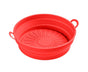 Air Fryers Bakeware Foldable Silicone Grill Pan -Red 8.5inch V1263-JX-384