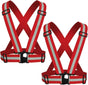 2 Pack Reflective Vest Straps, Adjustable Running Gear for Men & Women, Red V1263-JX-3842