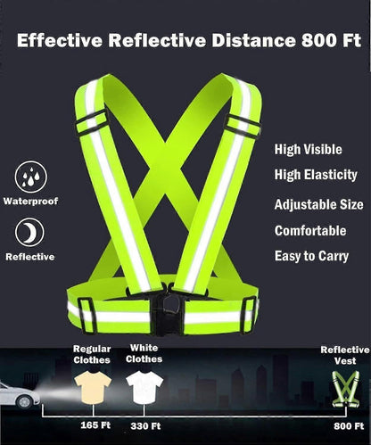 2 Pack Reflective Vest Straps, Adjustable Running Gear for Men & Women, Red V1263-JX-3842