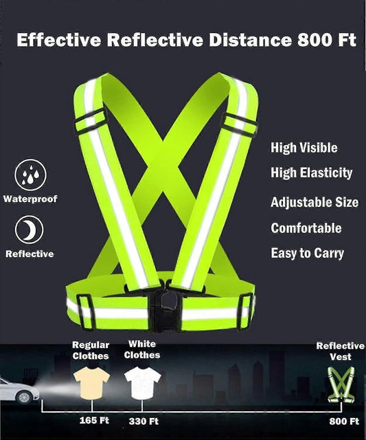 2 Pack Reflective Vest Straps, Adjustable Running Gear for Men & Women, Red V1263-JX-3842