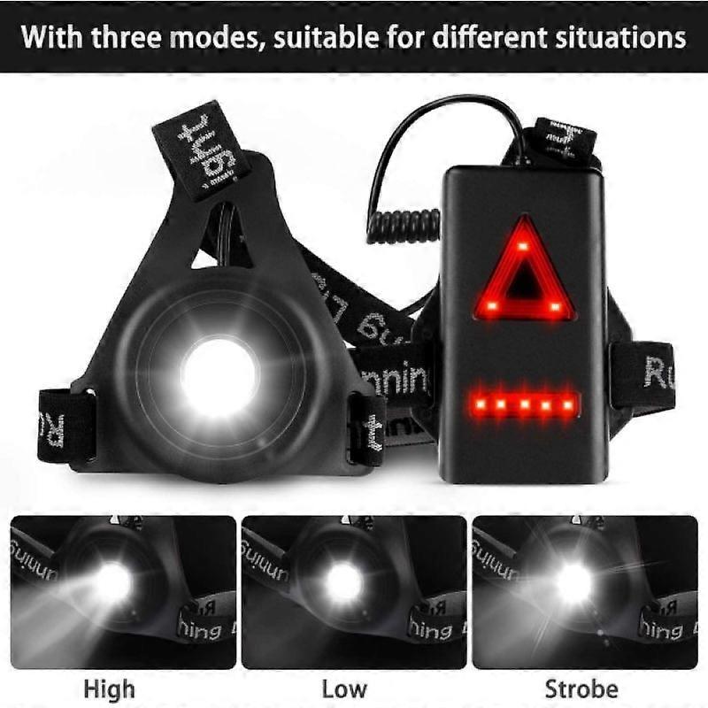 Reflective Running Gear with LED Chest Light, Weatherproof Night Running Vest V1263-JX-3843