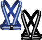 2 Pack Reflective Strap Vest Gear, High Visibility Adjustable Running Gear for Night, Blue+Black V1263-JX-3846