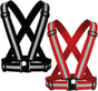 2 Pack Reflective Strap Vest Gear, High Visibility Adjustable Running Gear for Night, Red+Black V1263-JX-3847