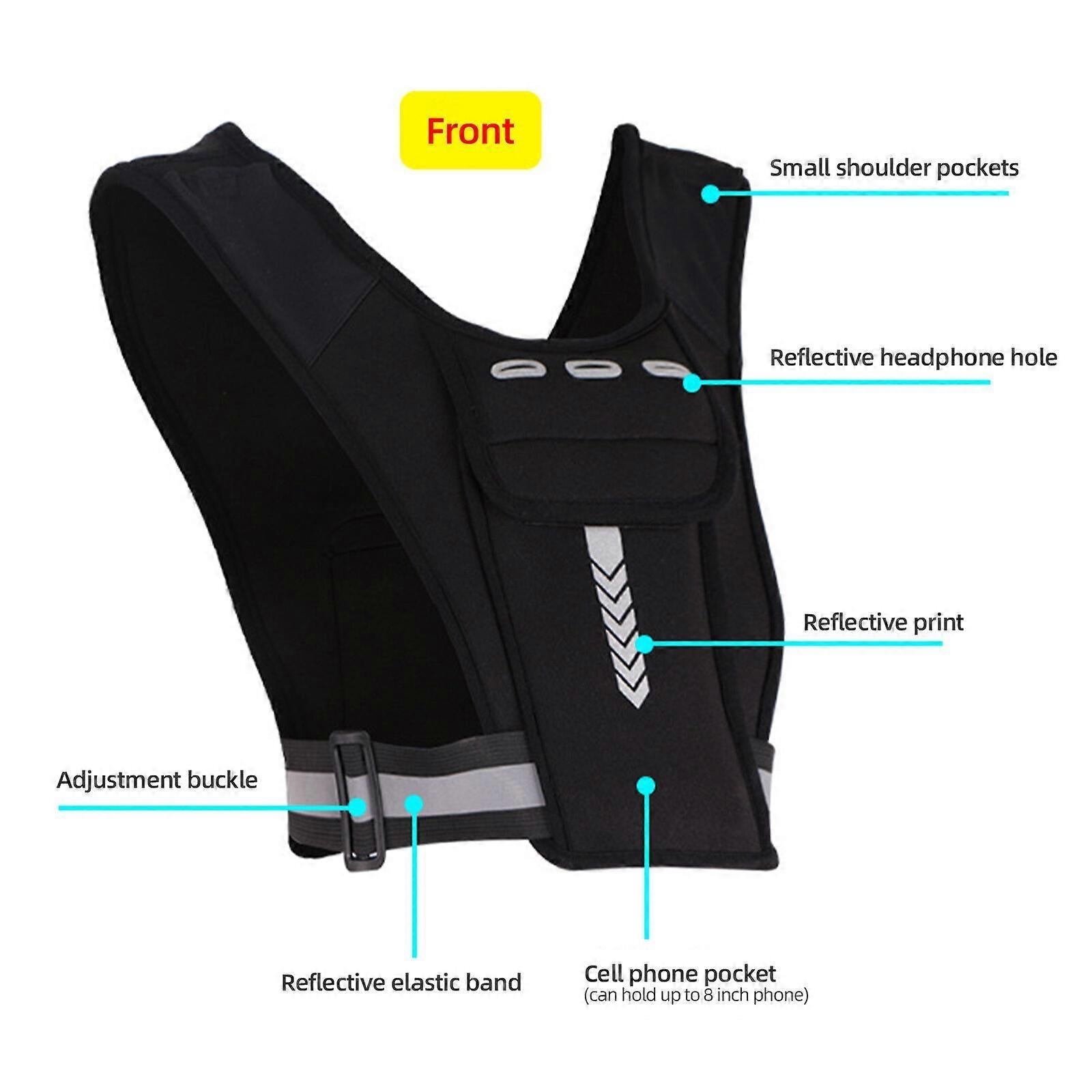 Reflective Workout Gear with Phone Holder, Multiple Pockets for Running & Outdoor Sports V1263-JX-3848