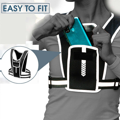 Reflective Workout Gear with Phone Holder, Multiple Pockets for Running & Outdoor Sports V1263-JX-3848