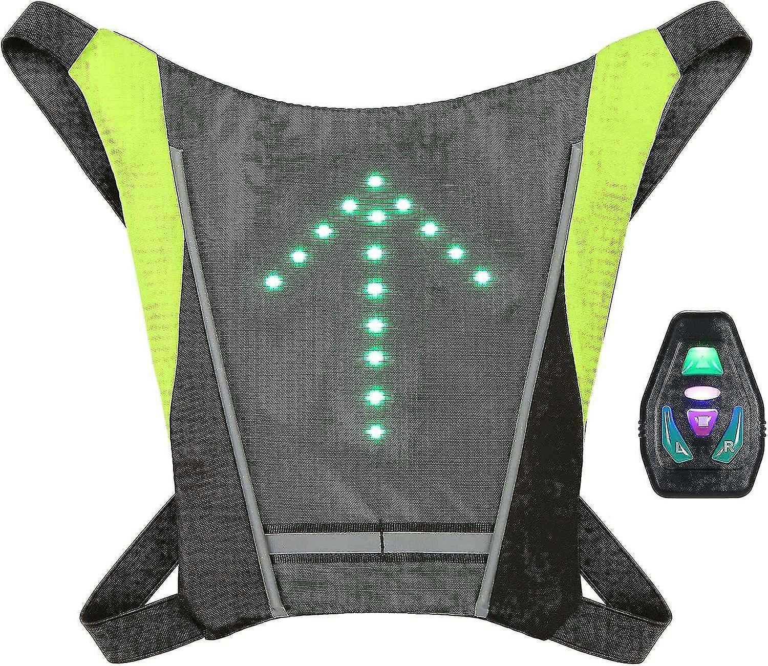 Reflective Bike Gear, Cycling Vest with Backpack Clip, USB Rechargeable Reflective Accessories V1263-JX-3849