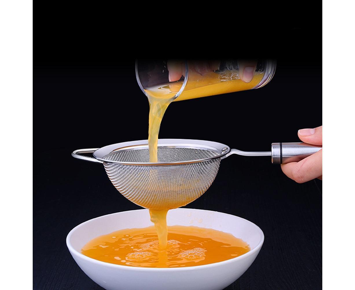 Stainless Steel Colander Long Handle Juice Soybean Milk Soup Filter Skimmer Tool-Medium V1263-JX-385