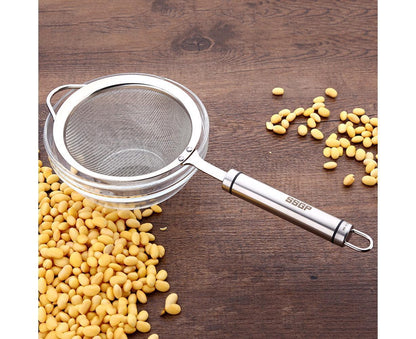 Stainless Steel Colander Long Handle Juice Soybean Milk Soup Filter Skimmer Tool-Medium V1263-JX-385