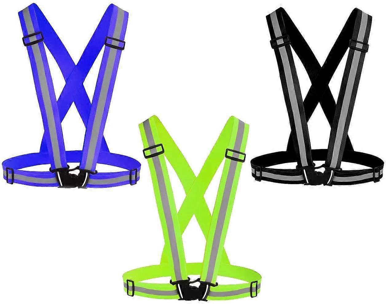 3 Pack Reflective Vest Running Gear, Adjustable High Visibility security Belts for Outdoor Use V1263-JX-3852
