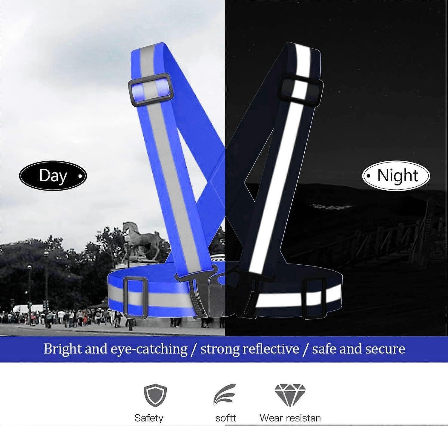 3 Pack Reflective Vest Running Gear, Adjustable High Visibility security Belts for Outdoor Use V1263-JX-3852