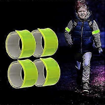 4pcs Reflective Tape Bands, 30cm Orange Wrist & Leg Straps for Night Running or Cycling V1263-JX-3854
