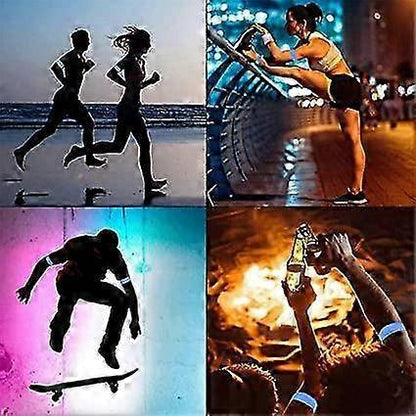 4pcs Reflective Tape Bands, 30cm Orange Wrist & Leg Straps for Night Running or Cycling V1263-JX-3854