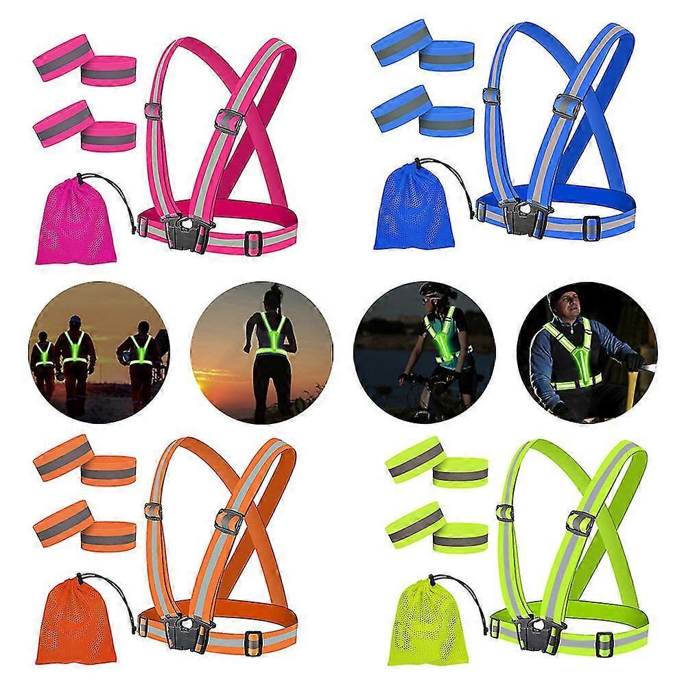 2 Set Reflective Vest for Night Running, Outdoor High Visibility security Vest Gear V1263-JX-3855