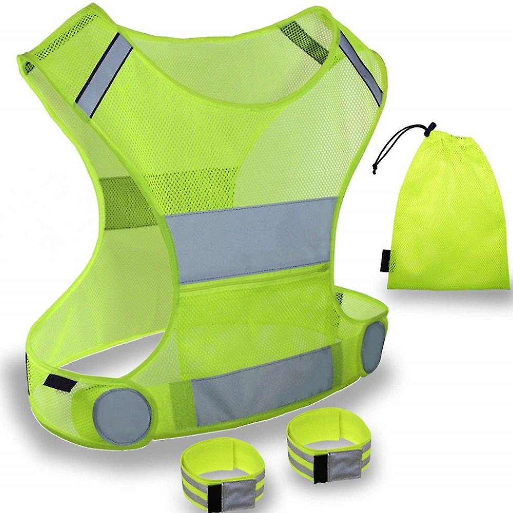Reflective Running Vest Gear, Lightweight and Comfortable High Visibility security Vest V1263-JX-3859
