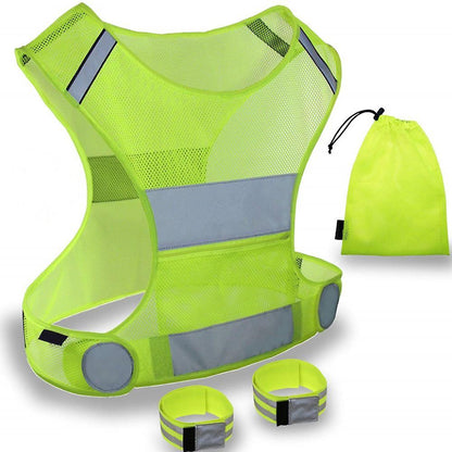 Reflective Running Vest Gear, Lightweight and Comfortable High Visibility security Vest V1263-JX-3859