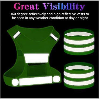 Reflective Running Vest Gear, Lightweight and Comfortable High Visibility security Vest V1263-JX-3859