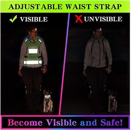 Reflective Running Vest Gear, Lightweight and Comfortable High Visibility security Vest V1263-JX-3859
