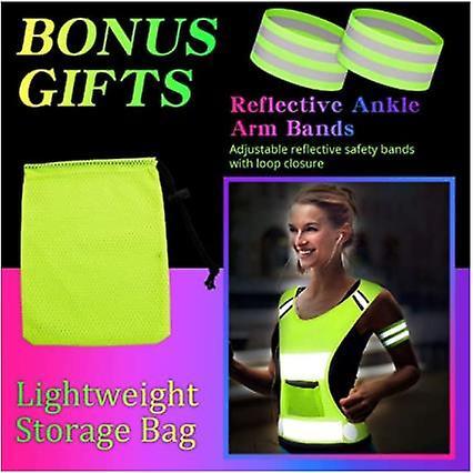 Reflective Running Vest Gear, Lightweight and Comfortable High Visibility security Vest V1263-JX-3859