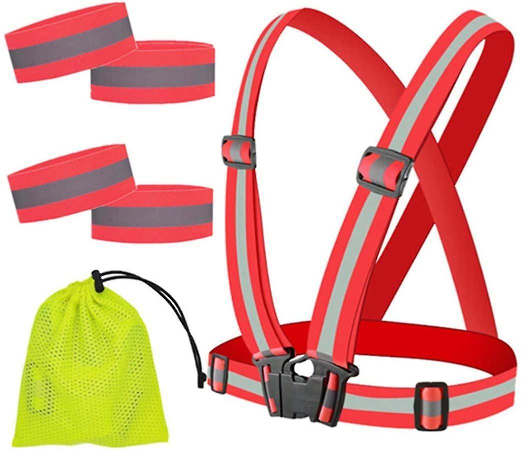 Reflective security Vest, Adjustable Reflector Gear Strap for Running and Cycling V1263-JX-3866
