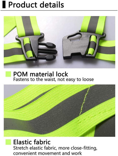 Reflective security Vest, Adjustable Reflector Gear Strap for Running and Cycling V1263-JX-3866