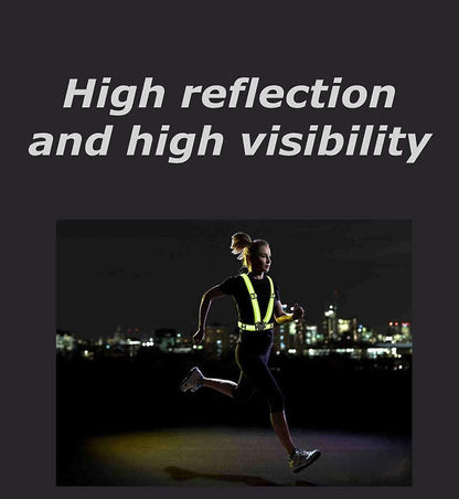 Reflective security Vest, Adjustable Reflector Gear Strap for Running and Cycling V1263-JX-3866