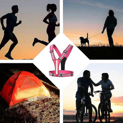 LED Reflective Vest, High Visibility Light Up security Gear for Night Running & Cycling V1263-JX-3867