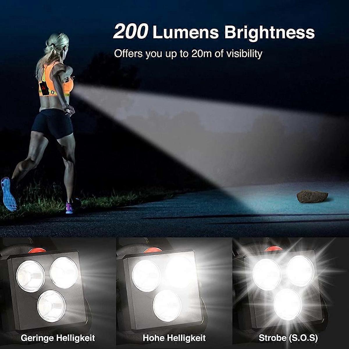 LED Chest Light with Reflective Vest, Night Running Gear with Rechargeable Battery V1263-JX-3872