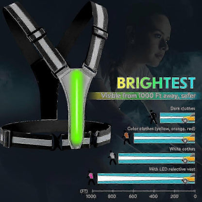 Light Up Reflective Running Vest, Night security Gear for Jogging & Walking V1263-JX-3873