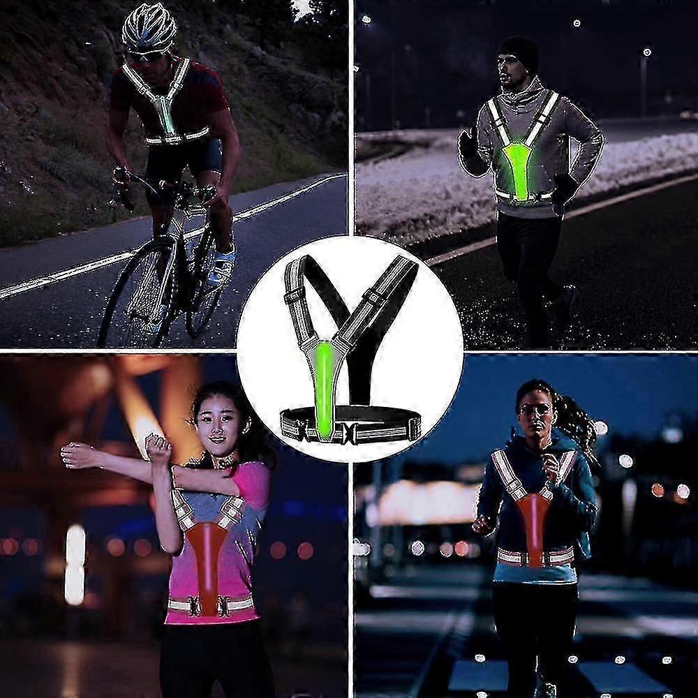 Light Up Reflective Running Vest, Night security Gear for Jogging & Walking V1263-JX-3873