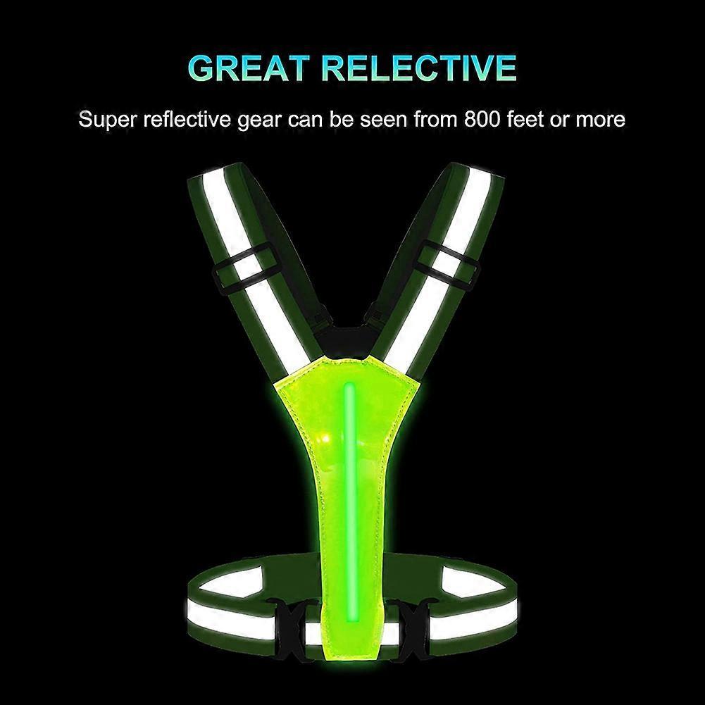 USB Rechargeable LED Vest, Reflective Running Gear for Night Jogging & Cycling V1263-JX-3876