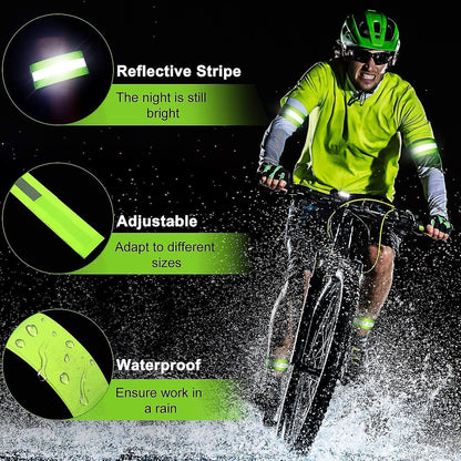 8 Pcs Reflective Bands, High Visibility Wrist & Ankle Straps for Walking or Running V1263-JX-3878