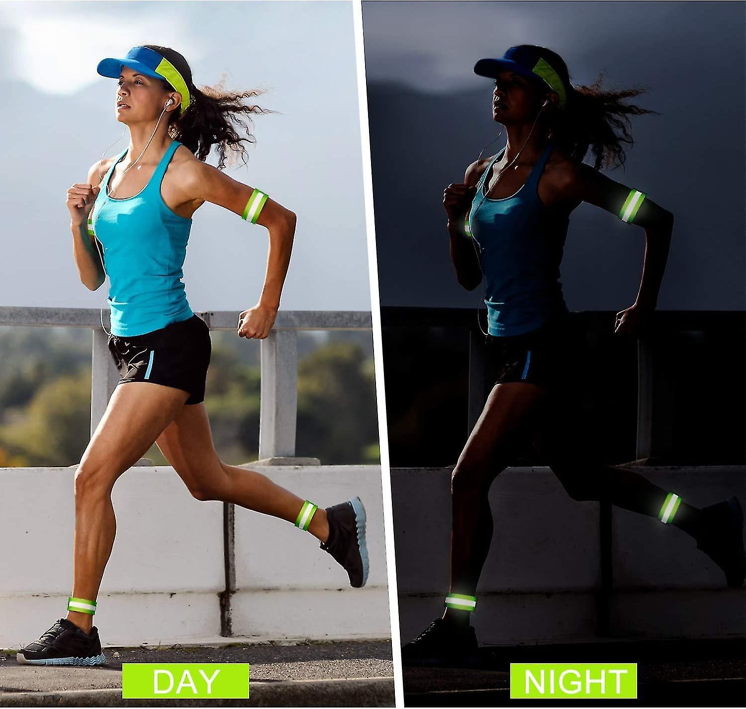 8 Pcs Reflective Bands, High Visibility Wrist & Ankle Straps for Walking or Running V1263-JX-3878