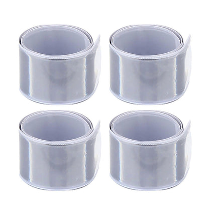 Reflective Armbands, High Visibility security Gear Wrist & Ankle Straps - 4 Pack White V1263-JX-3879