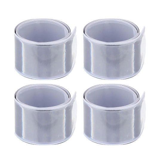Reflective Armbands, High Visibility security Gear Wrist & Ankle Straps - 4 Pack White V1263-JX-3879