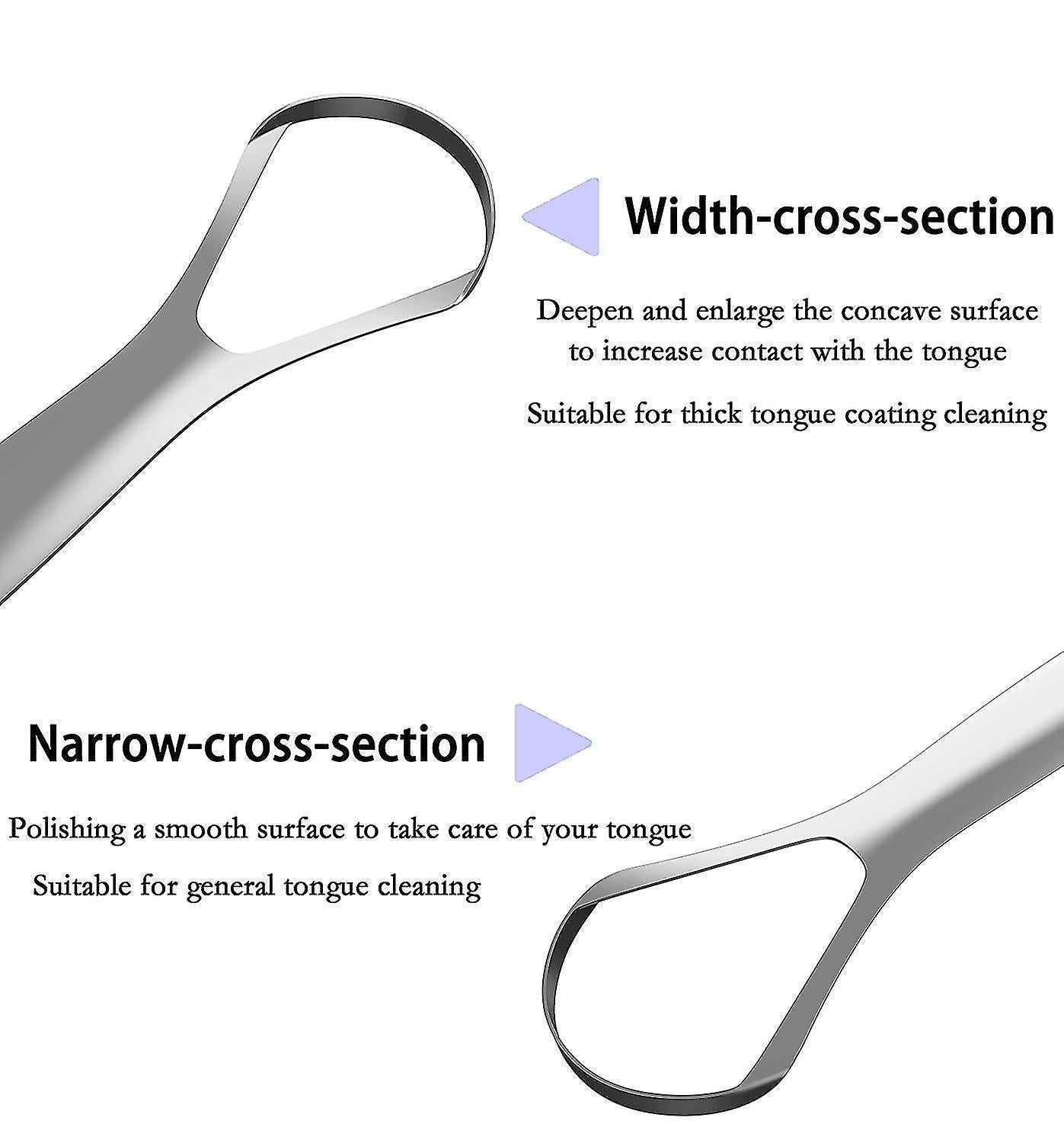 3 Pack Tongue Scrapers with Case, Stainless Steel Tongue Cleaner for Adults & Babies V1263-JX-3885