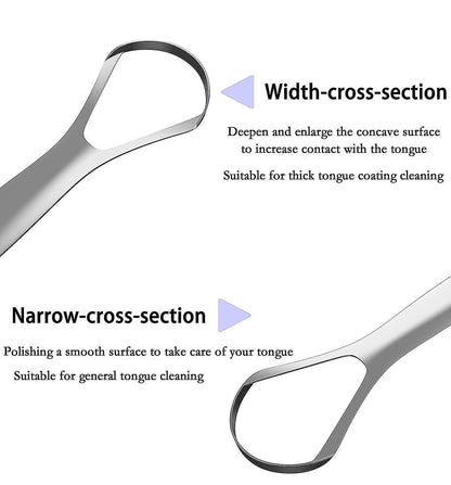 3 Pack Tongue Scrapers with Case, Stainless Steel Tongue Cleaner for Adults & Babies V1263-JX-3885