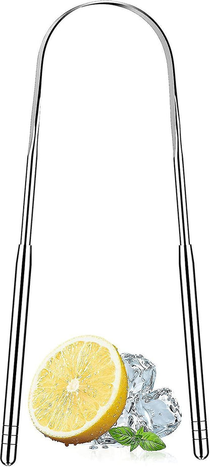 Copper Tongue Scraper, U-Shaped Metal Tongue Cleaner for Adults - Stainless Tip V1263-JX-3888