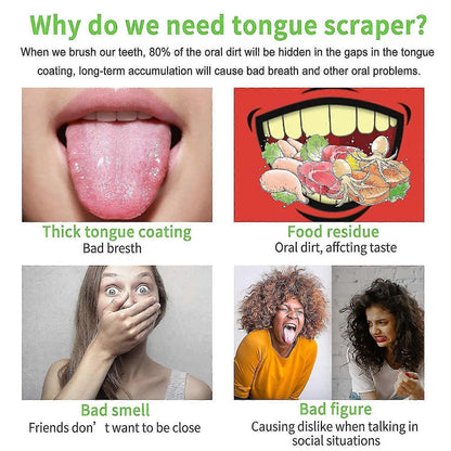 Tongue Scraper Cleaner, Stainless Steel Tongue Cleaner for Adults & Babies V1263-JX-3890