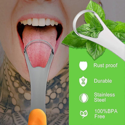 Tongue Scraper Cleaner, Stainless Steel Tongue Cleaner for Adults & Babies V1263-JX-3890