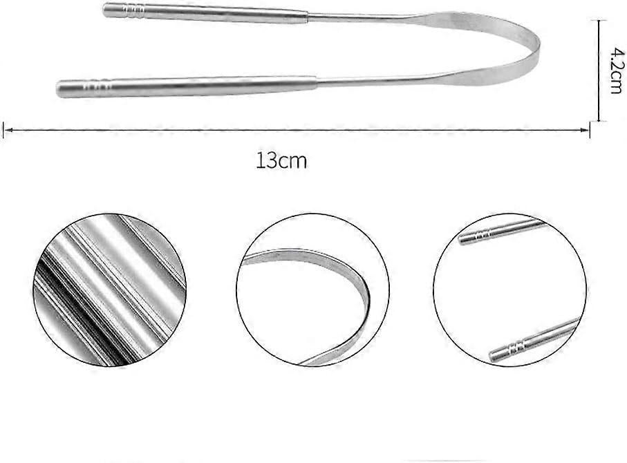 3PCS Practical Stainless Tongue Scrapers, Metal Tongue Cleaner for Oral Hygiene V1263-JX-3891