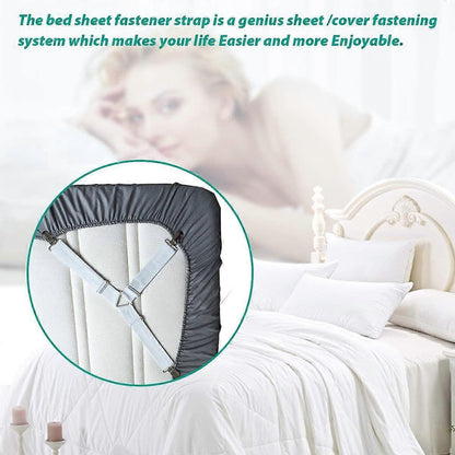 4PCS Bed Sheet Holder Straps, Sheet Stay Keeper Clips, Fasteners for Fitted Sheets V1263-JX-3893