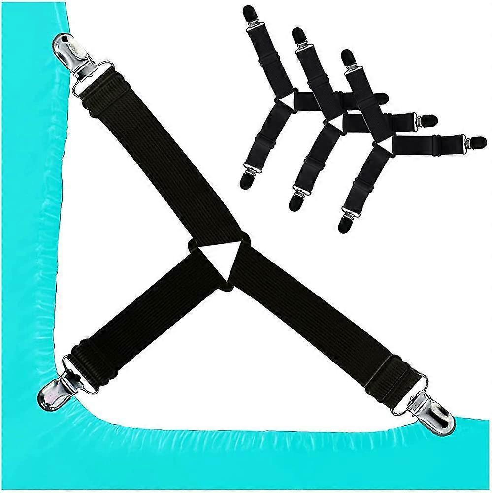 4PCS Bed Sheet Holder Clips, Adjustable Sheet Attachment Belts for Bedding V1263-JX-3895
