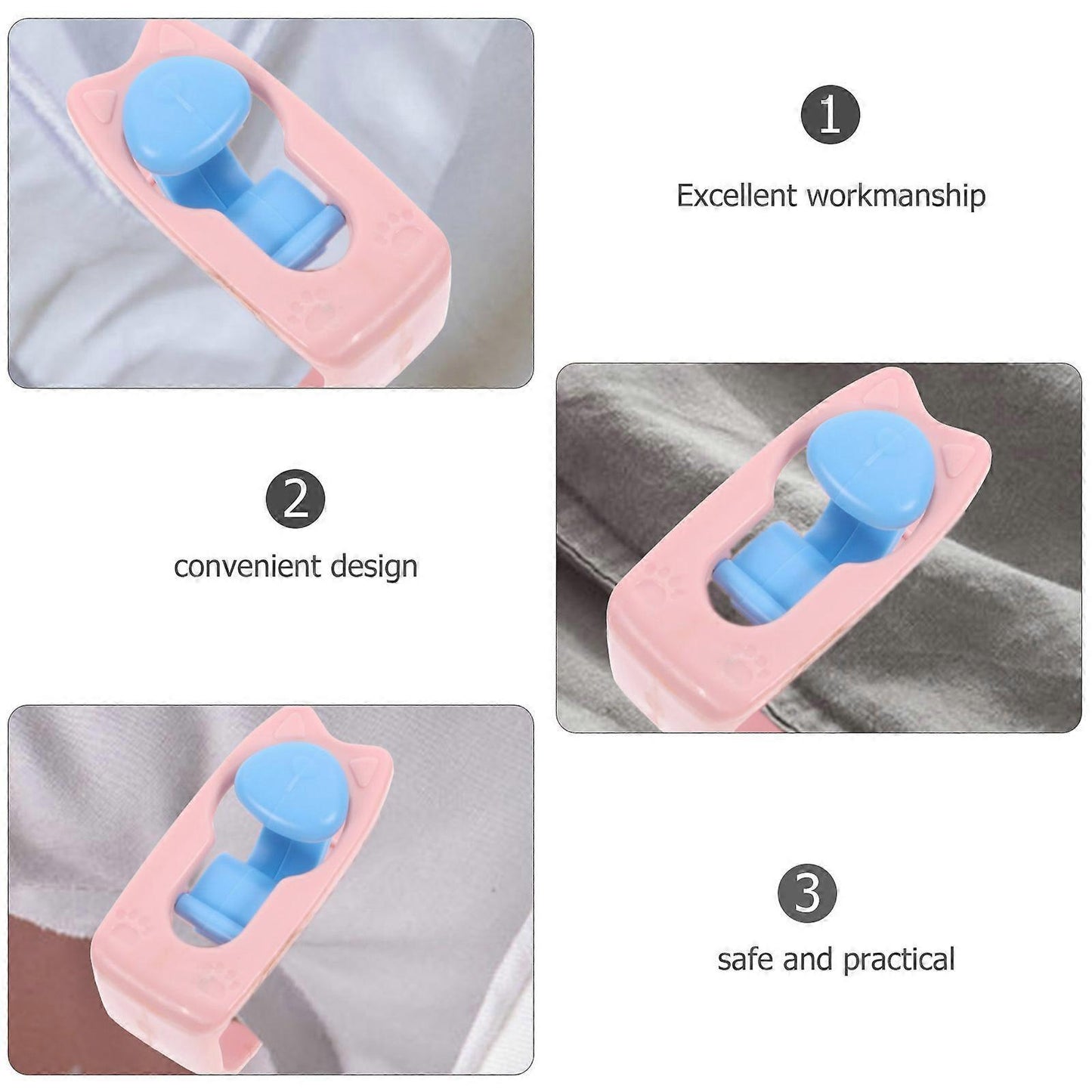 6PCS Plastic Bed Sheet Clips, Bedding Sheet Grippers and Holders V1263-JX-3896