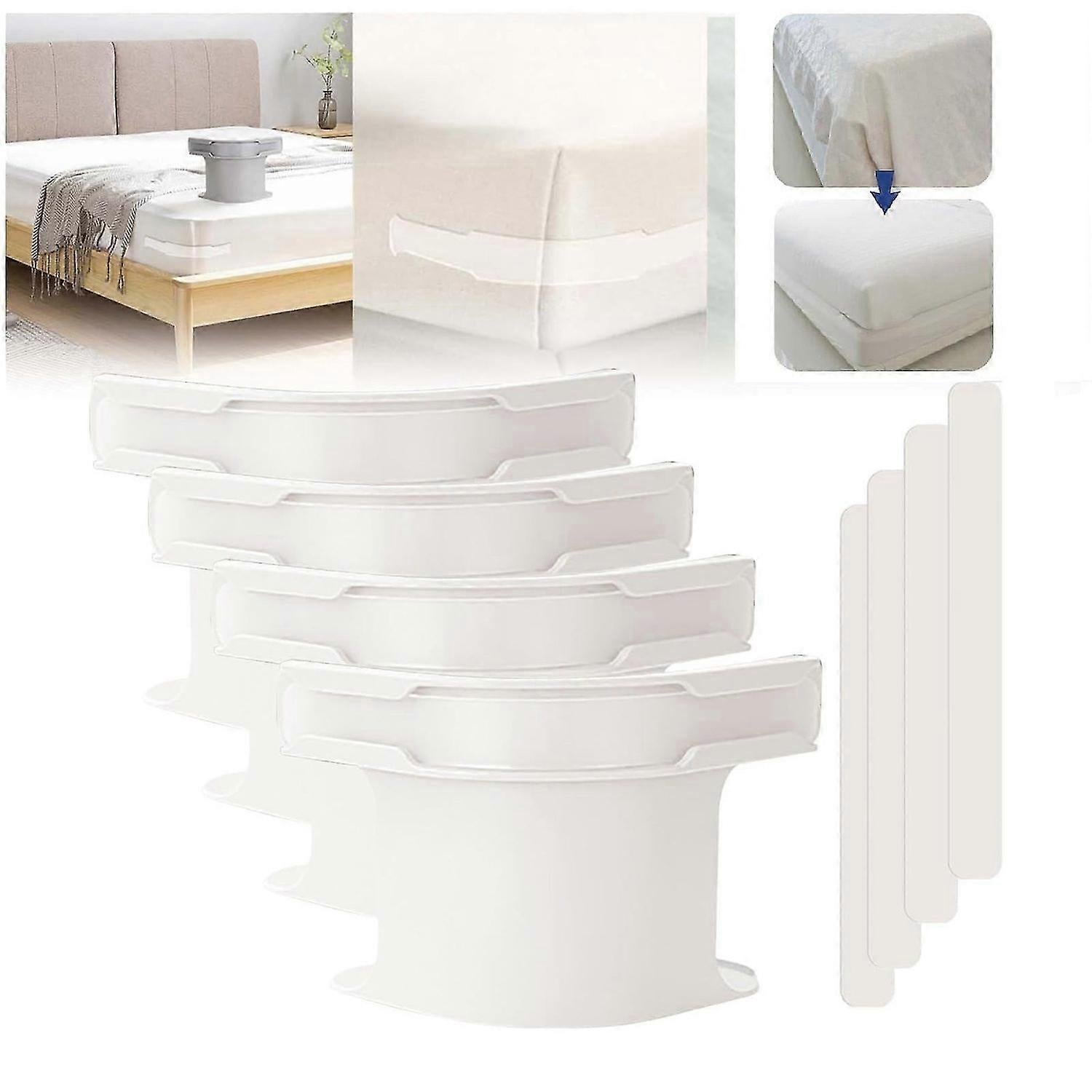4-Pack No-Slip Bed Sheet Holders, Corner Grippers for Fitted Bedding V1263-JX-3897