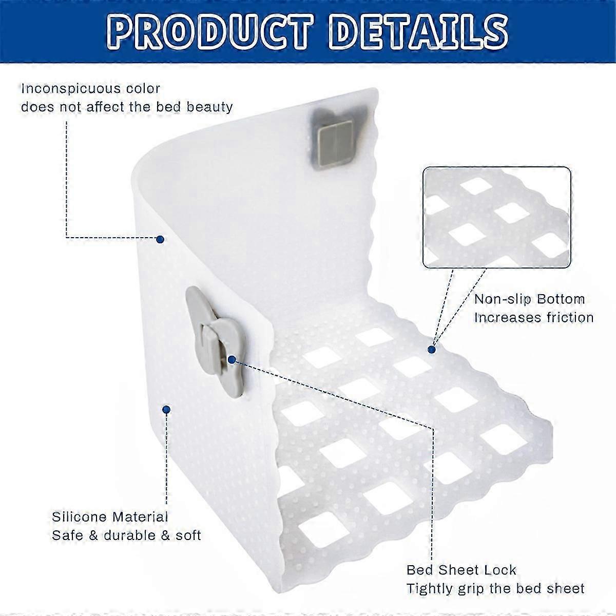 Bed Sheet Holder Clips for Thin Sheets, White, Secure Fit Fasteners V1263-JX-3899