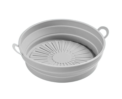 Air Fryers Bakeware Foldable Silicone Grill Pan -Grey 8.5inch V1263-JX-390