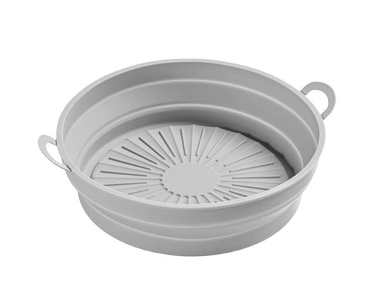 Air Fryers Bakeware Foldable Silicone Grill Pan -Grey 8.5inch V1263-JX-390